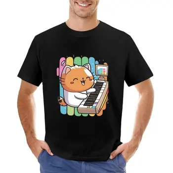 Клавиатура Cat Тениска графична тениска тежки тениски за мъже