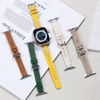 Кожена Найлонов Ремък за часа на Apple Watch серия 8 7 6 SE 5 4 40 мм Гривна за Iwatch 41 мм 44 мм 45 мм 38/42 мм на 49 мм, Оплетена каишка