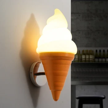 Креативен стенен лампа под формата на оръжие за сладолед, ресторант, детска стая, нощни лампи, арт деко, преминават в коридора, led осветление