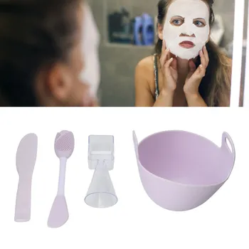 Купа за смесване маски за лице Мека множество силиконови купа за смесване на кални маски за лице с лъжица, за да се салон за красота