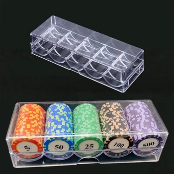 Кутия за покер чипове, Акрилна Прозрачна кутия, калъф за съхранение на чипове за хазартни игри в казино, калъф за съхранение с капак, стойка за монети, кутии