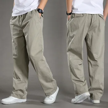 Маркови Ежедневни панталони, мъжки панталони-карго свободни памучни панталони, мъжки панталони, панталони с много джобове Директни Джоггеры Homme 6XL
