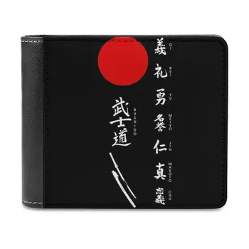 Меки мъжки портфейли на Бушидо и Japanese Sun White Text, нови притежателите на кредитни карти за мъжки, дамски чанти, мъжки портмонета Бушидо Japanese