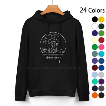 Минималистичен фигура линии Spirit Island-Графика в стил настолни игри-игри-Bgg Пуловер с качулка от чист памук, 24 цвята