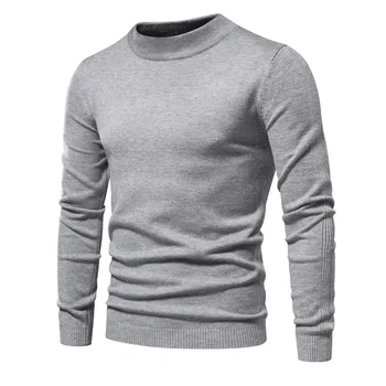 Мъжки пуловер, монофонични случайни пуловер с висока воротом и ромбоиди, дебел вязаный пуловер, висококачествени мъжки пуловер на Европейския размер
