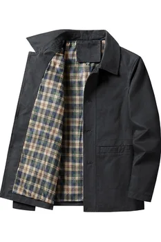 Мъжко есенно-зимни брандираната яке, мъжки бизнес палто с отложным яка с цип, Свободна Ветровка, Връхни дрехи, мъжки Модни якета