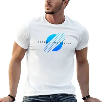 Нов продукт Beyond the Guitar - тениска с черен текст, летни тениски за момчетата, бели тениски за мъже с шарени