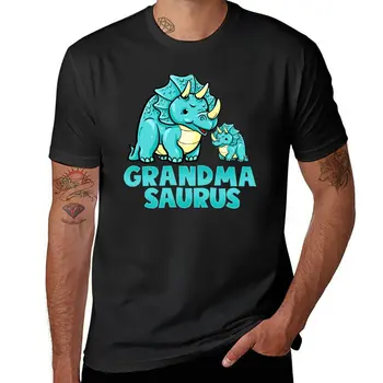 Нова тениска с хубав динозавром Grandmasaurus Saurus, тениска с графичен дизайн, летни потници, тениски големи и високи размери за мъже