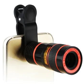 Обектив на телескопа за камера на мобилен телефон със щипка за iPhone/ обектива на телефона, универсален огледален фотоапарат, може да осигури 8-кратно оптично увеличение HD