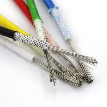 Огнеупорни 300 ° C висока силиконов кабел и кабел в оплетке от фибростъкло, 0,3 мм и 0,5 мм 0,75 мм 1,0 мм, 1,5 мм, 2,5 мм, 4 мм, 6 мм