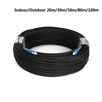 Одножильный кабел SC-SC FTTH фибростъкло Вътре/вън помещения с самонесущим мрежови кабел 20 м/30 м/40 м/50 м/80 м/100 м