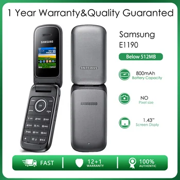 Оригинален отключени Samsung E1190 GSM 900/1800 Mini-SIM 1,43 
