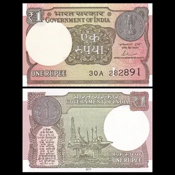 Оригинални индийски пари за хартия в 1 рупия, чисто нови банкноти UNC колекционерска