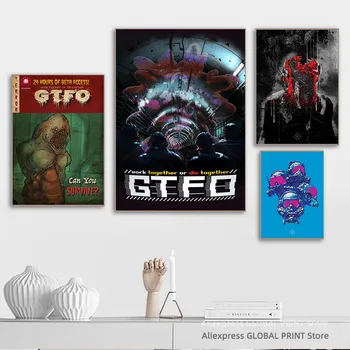 Плакат GTFO, слот плакати на отпечатъци и отпечатъци, картини, декорации за дома
