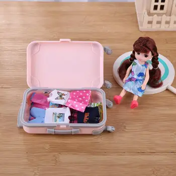 Пластмасов игралната къщичка, пътнически влак, куфар, багаж, играчка за деца, куклен аксесоар