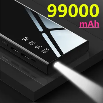 Преносима Зареждане 99000mAh Power Bank Бързо Зареждане на Power Bank С Външен Акумулатор 2.1 A За iPhone 13 14 Huawei, Xiaomi
