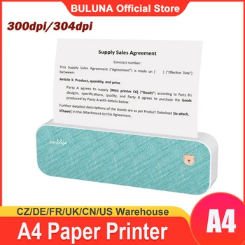 Принтер за хартия PeriPage формат А4 с резолюция 304 точки на инч, безжичен принтер с директен термопереносом, мобилен Мини-мобилен фото принтер с USB връзка BT