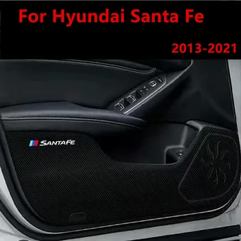 Противоударная тампон върху вратата на колата за Hyundai Santa Fe 2013-2021 Защитни фолиа на страничните ръбове, Кожена подплата на прага на Ляво