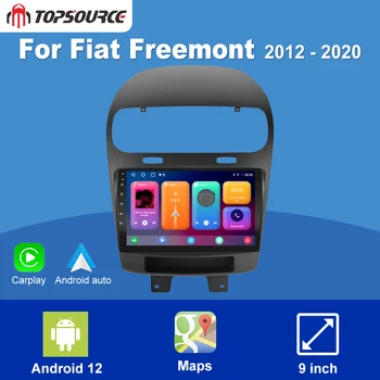 Радиото в автомобила TOPSOURCE 8 + 256 GB Android 12, мултимедия за Fiat Freemont 2012-2020, Гласово управление с изкуствен интелект, навигация, GPS, Wi Carplay