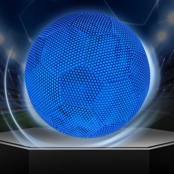 Размер 4/5 Отразяваща футболна топка от изкуствена кожа, изработена машинното начин, светещи в тъмното, устойчива на износване, за деца и възрастни, за нощни тренировки по футбол