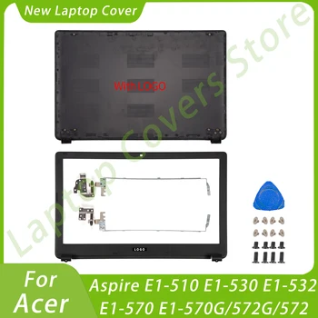 Резервни части за преносими компютри Acer Aspire E1-510 E1-530 E1-532 E1-570 E1-570G/572G/572 делото LCD дисплей, Преден Панел, Панти, Замени Черен