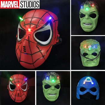 Светещ маска характер аниме Marvel Spiderman за Хелоуин, маскарад, карнавал, маските за партита, леки светещи аксесоари за костюми за cosplay, нови