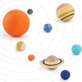 Симулация на Слънчевата система 9шт пластмасови фигурки модели на Вселената космическа планетной система, Учебни материали, Научни забавни играчки