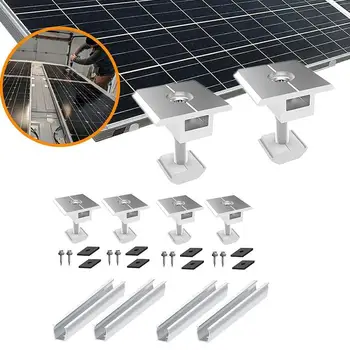 Скоби за инсталиране на слънчеви панели на Релсите PV Средната скоба за монтиране на Стена за инсталиране на слънчеви панели на покрива Система за аксесоари за Алуминиева монтажен комплект G0N8