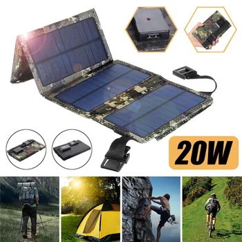 Слънчевата сгъваема чанта с мощност 20 W, 8 W, 5, USB, джобно слънчево зарядно устройство за мобилен телефон на открито, зарядно устройство ще захранване такса