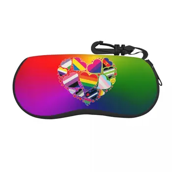 Слънчеви очила LGBT Сърце Мек калъф Неопреновая светкавица Rainbow Gay Pride Shell Калъф за очила Специална Защитна кутия за очила