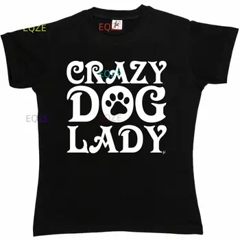 Тениска с принтом лапи Crazy Dog Lady Woof Love Dogs за жени в стила на приятел