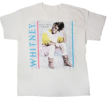 Тениска с Уитни Хюстън, миличка, класическа риза, подарък за майка, подарък за Хелоуин -бял
