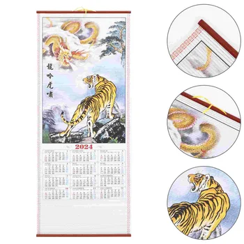 Традиционен китайски Календар, Свитък, Окачен календар, календар, Годината на Дракона, Офис календар от изкуствен бамбук
