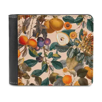 Чантата от кожа Ix с винтажным плодов модел Мъжки портфейл от ръчно изработени персонално Чантата Подарък за деня на бащата Цветна градина Гората Джунгла