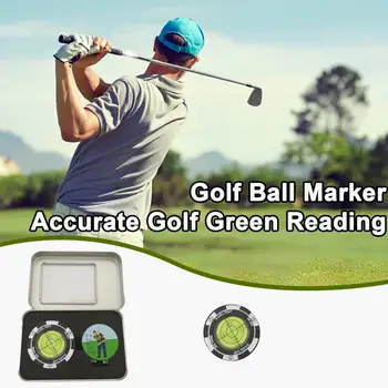 Четец за голф Green със скоба за шапки, машина за висока точност, компактен размер, преносим, с пузырьковым ниво, за игра на голф, грийн за четене, наръчник за четене