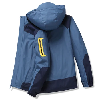 Якета Външни непромокаеми комплекти от две части с качулка от дъжд, туризъм яке, двойка флисовых сака, Ветрозащитная яке 3 в 1, ветровка